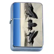 Windproof Refillable Flip Top Oil Lighter Bombers D9 Airplane Military Aircraft