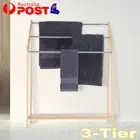 Bamboo Towel Rack Holder for Bathrooms Towel Poolside Cloth Bottom Storage Shelf