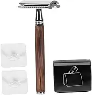 Healeved Head Shaver Vintage Manual Razor for Beard Maintenance Portable Shaving Tool Bamboo Handle Iron Case