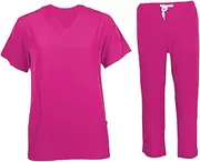 [yuksok] Nursing Scrub Set V Neck Clothes Work Clothing for SPA Cosmetology Pet Grooming