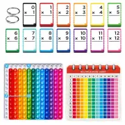 156 Hole Punched Math Game Flash Multiplication Flash Cards + Pop Fidget Chart