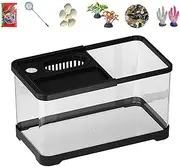 Fish Aquarium - Fish Tank Starter Kit with Filter and Light | Glass Aquarium Fish Tank | Aquarium Starter Kit | Aesthetic Underwater Landscape Decoration for Home Den Dorm Desktop Kids Room