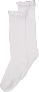 [Jefferies Socks] Little Girls' Ruffle Knee High