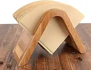 (Type A) - Bamboo Coffee Filter Holder Coffee Paper Storage Rack Coffee Filter Paper Container Stand Size 4 Filter Paper Holder (Type A)