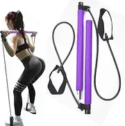 Pilates Bar Exercise Resistance Band Pilates bar kit with Resistance Band,Portable Pilates Stick,for Man Women Home Gym Bodybuilding Shaping Workout