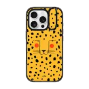 iPhone 16 Pro Impact Ring Stand Case MagSafe Compatible Cheetah face by Arual