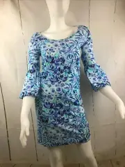 Lilly Pulitzer Carlile Iris Blue High Maintenance Balloon Sleeve Dress XXS NWT