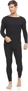 [BILLIONHATS] 2 Piece Thermal Sets for Men, Base Layer Long Johns Underwear, Top & Bottom, Cotton, Solid Colors