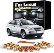 20Pcs Interior LED Light Kit, For Lexus RX RX300 RX330 RX350 RX400h 2004 2005 2006 2007 2008 Car Map Dome Sun Visor Bulbs