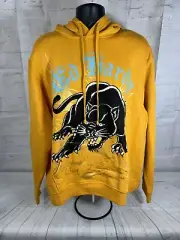 Ed Hardy Crouching Black Panther Hoodie Size XL Gold Yellow