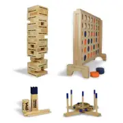 Giant Jenga | Giant Connect 4 | Kubb | Giant Quoits Ring Toss PACKAGE | Family
