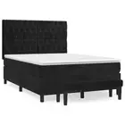 Box Spring Bed with Mattress Black 137x187 cm Double Size Velvet vidaXL