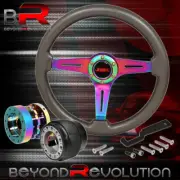 6 Bolt Steering Wheel Gunmetal+Neo Chrome Extender+Hub Adapter For 04-06 Xa Xb (for: Toyota)