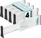 Adjustable Drawer Dividers 4 Pack, 4” High, 11-17” Long, Dresser Drawer Divider