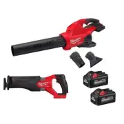 Milwaukee Cordless Blower 600CFM 18V w/ Reciprocating Saw + (2) 6.0 Ah Batteries