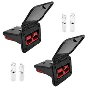 2PCS Plug Mounting Panel with Dust Cover, Panel Base with Dust Cover,Compatible with Anderson SB175 Series 175A As Shown