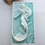Mermaid Silicone Mold Scented Vegetable Based Beach Soap Candle Resin Cake Mould