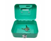 Storage Boxes Elosung 2Pcs/Green Mini Lockable Cash Box With Handle Secure Money Storage