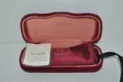 Gucci Authentic Designer Hard Velvet Clamshell Eyeglass/Sunglass Case in Red