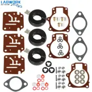 For Johnson Evinrude 65 70 75 HP 3× Carburetor Rebuild Repair Kit w Float 392061