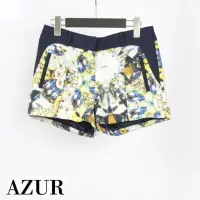在飛比找momo購物網優惠-【AZUR】都會休閒印花短褲-藍底印花