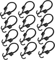 CLISPEED 12pcs Heavy Duty Bungee Cords for Bike Racks Weatherproof Elastic Tie Down Straps with Hooks for Camping Travel and Car Essentials Compact and Durable Design