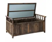 Outdoor Storage Box Wooden Garden Toy Tool Chest - Brown