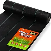 LAVEVE 3FT x 400FT Heavy Duty Weed Barrier Fabric: 3.2oz Premium Heavy-Duty Gardening Weed Control Mat, Ground Cover for Gardening, Farming