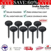 10X Solar Snake Repellers Pulse Plus Vibration Ultrasonic Pest Rodent Deterrent