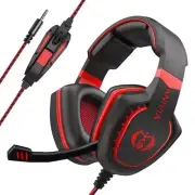 Gaming Headset Noise Isolating Overear Headphone with Mic.Volume Control Bass