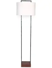 [Sarantino] Wood Floor Lamp in White