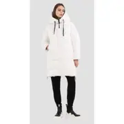 Replay Womens Casual Long Jacket In Nylon w/ Zipper White