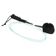 7ft x 7.2mm Surfboard Leash Straight Leg Rope with Key Pocket Wrist String Green