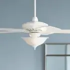 52" Modern Ceiling Fan with Light LED Dimmable Remote White for Living Room