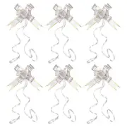 40Pcs 2.8" Pull Bows Present Wrapping String Bows Gold Thread Style Silver Tone