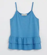 NWT Women's Ann Taylor LOFT Peplum Cami Top in Periwinkle Blue Sz L Large