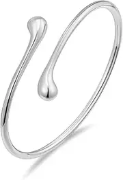 [Generic] Sliver Bracelet for Women Sliver Bangles Chunky Adjustable Bracelets Cuff Bracelets Multi-layer Cross Wire Bangle Bracelet Hammered Sliver Open Cuff Bangles