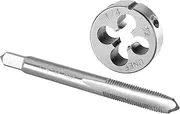 Burkit 1/4"-32 UNEF Tap and Die Set Right Hand, 1/4 x 32 UNEF Machine Thread Tap and Round Die