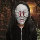 Full Face Mask Halloween Mask Scary Long Hair Demon Mask Halloween Props