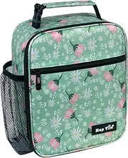 [Hap Tim] Insulated Lunch Bag Women, Reusable Lunch Box for Women & Men, Adluts Lunchbox for Office Work School, Portable Lunchbag for Kids Boys Girls Toddler, Green Floral（18654-GF）
