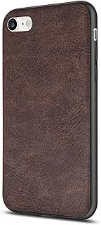 Salawat for iPhone 7 Case, Slim PU Leather iPhone 8 Case Vintage Shockproof Phone Case Cover Lightweight Premium Soft TPU Bumper Hard PC Hybrid Protective Case for iPhone 7/8 (Dark Brown)
