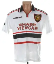 MANCHESTER UNITED 1997/1999 AWAY FOOTBALL SHIRT UMBRO SIZE XL BOYS