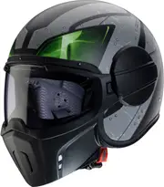 Caberg Ghost X Vyrus, modular helmet , color: Matt Black/Grey/Neon-Green , size: XXL