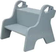 Wooden Step Stool Two Step Bench Shoes Changing Anti Slip Brushing Potty Chair