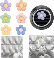ZWWOGE Car Diffuser, Pack of 8 Daisy Flower Car Air Freshener Clip Air Outlet Fan Freshener Vent Clips Car Interior Decoration Accessories Car Perfume Diffuser with 6 x Aromatherapy Tablets