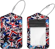 [YTYVAGT] Luggage Tags for Suitcases,Travel Tags for Luggage,British Flag Floral,2-Pc