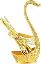 BIUDECO 1 Set Swan Serving Spoons with Elegant Holder Stylish Dessert and Condiment Spoons for Parties Ergonomic Design with Polished Surface for Home Use