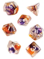 SDZ0002-02 SIRIUS DICE RPG Dice Set (7): Purple, Orange Clear