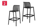 Set of 2 Shangri-La San Lucas Bar Stools (Black)