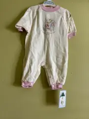 Retro Peter Rabbit Benjamin Bunny Pink Romper 3 Months